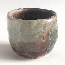 美濃焼作家/一点物]ぐいのみ 赤藍ビードロのお猪口 陶器のうつわ #051