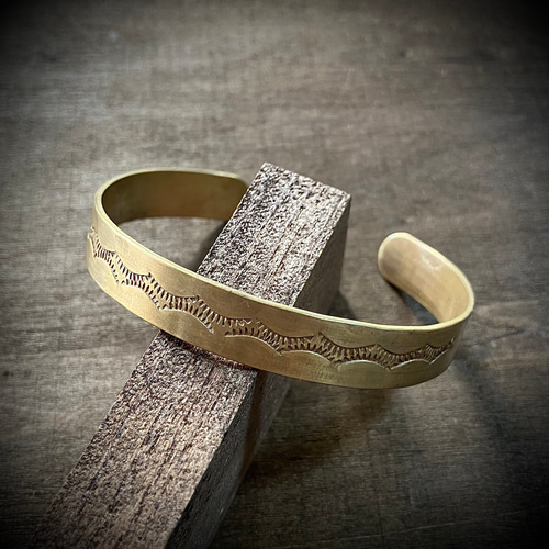 真鍮 brass ブラス スタンプワーク バングル ブレスレット