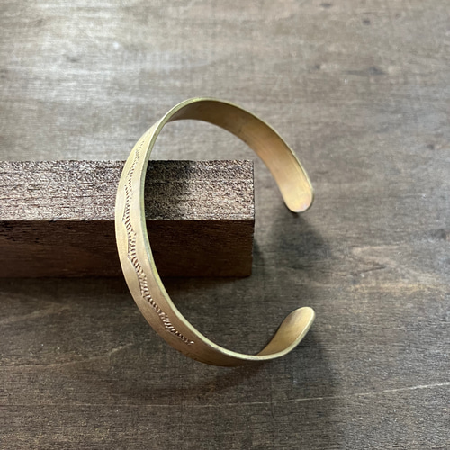 VINTAGE ヴィンテージ バングル ブレスレット 925×真鍮 真鍮 brass ブラス スタンプワーク バングル ブレスレット