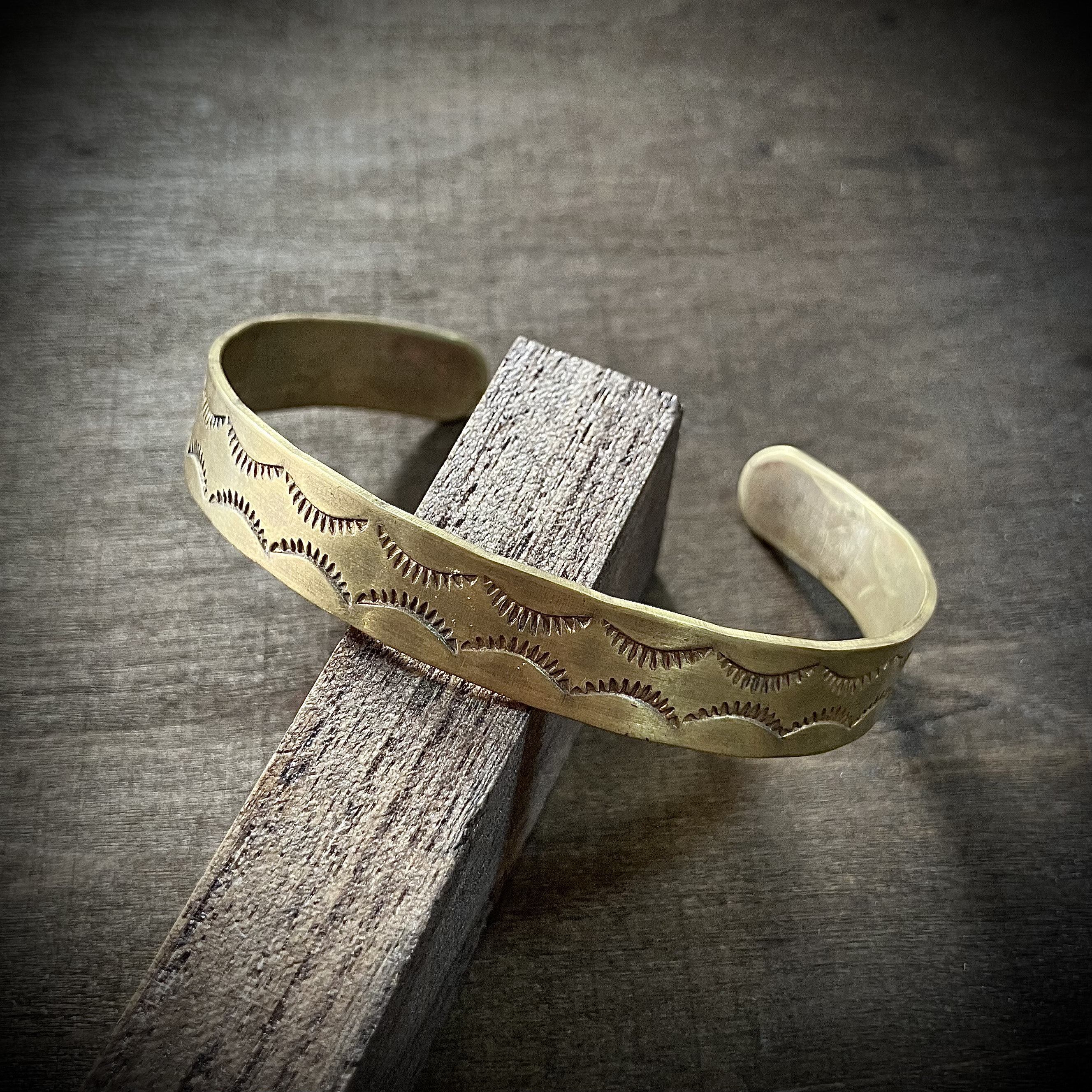真鍮　brass ブラス　スタンプワーク　ブレスレット　バングル　#インディアンジュエリー　ヴィンテージ