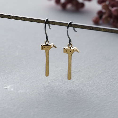 ハンマー｜ピアス｜イヤリング｜P563 ピアス（フック・チェーン