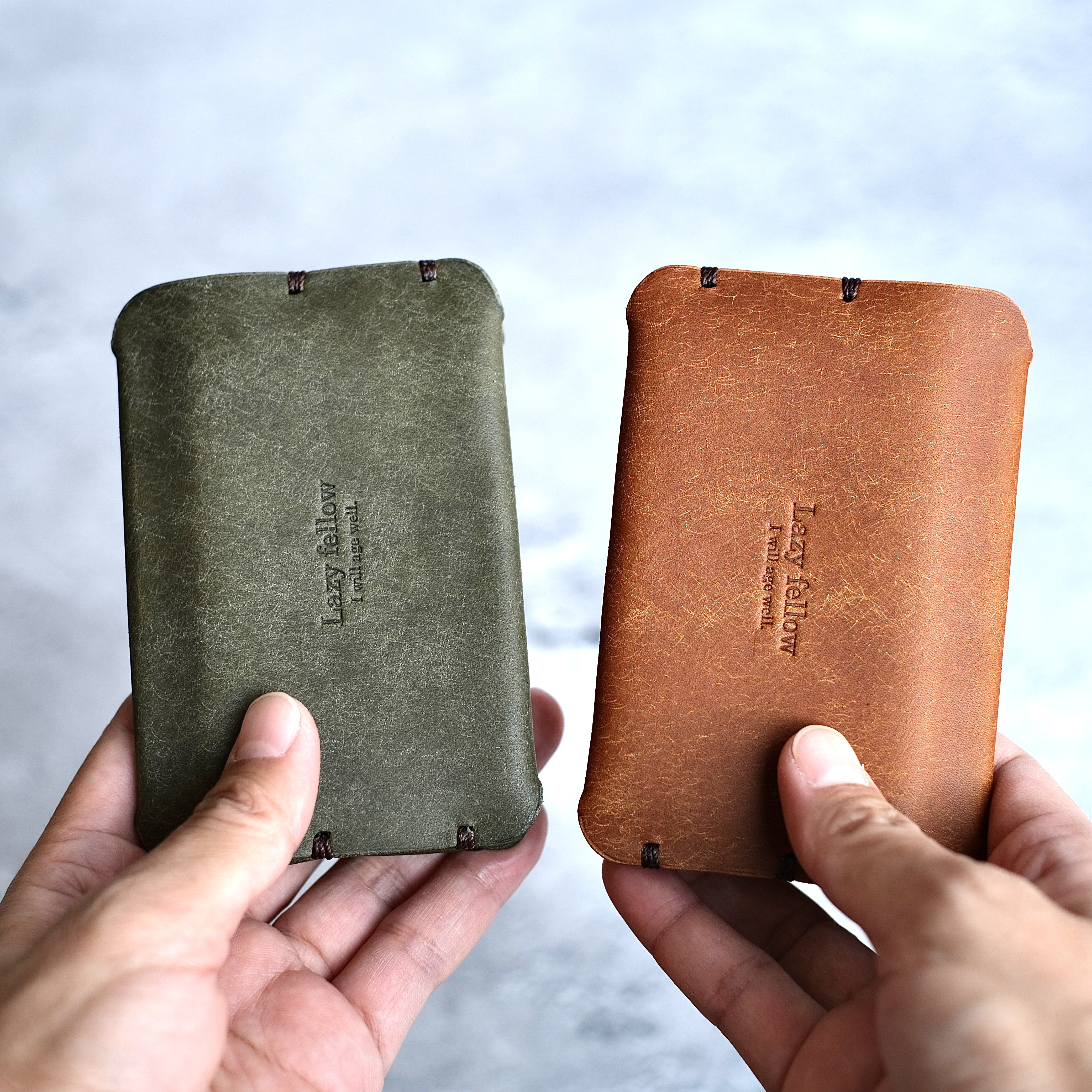 2個セット【名入れ】エイジングが楽しめる名刺入れ　選べる2色