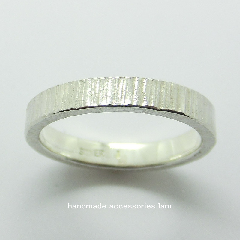 ハンドメイド　テクスチャーシンプルリング　シルバー925　♯19　IR0090