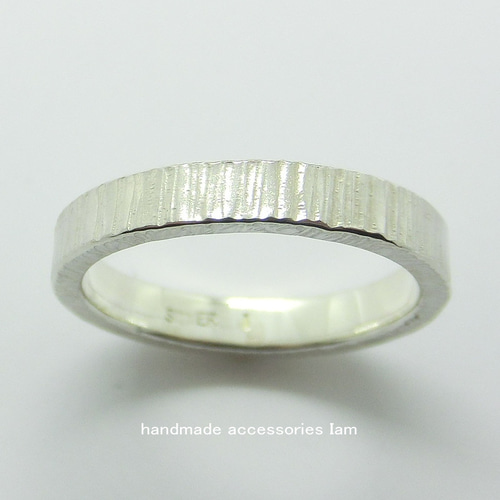 ハンドメイド テクスチャーシンプルリング シルバー925 ♯19 IR0090