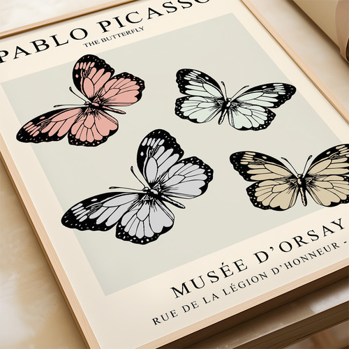 アートポスター蝶々アート美術館モダンインテリアパリ風ミニマル北欧