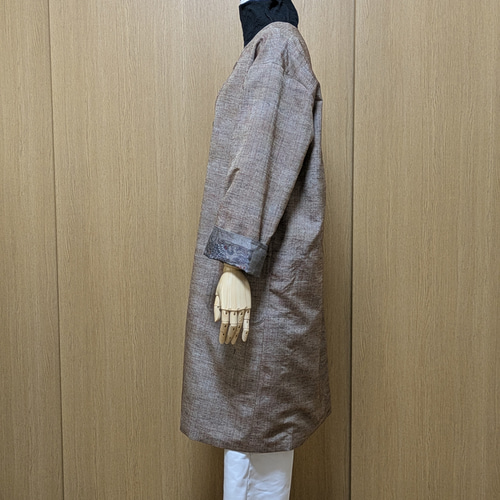 着物リメイク 大島紬 リバーシブルコート フリーサイズ