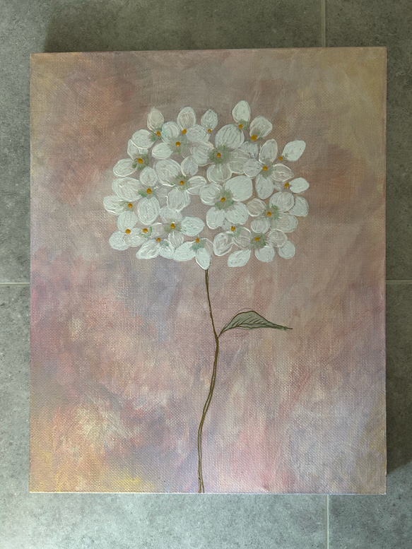 キャンバスアート　原画　「紫陽花」 6枚目の画像