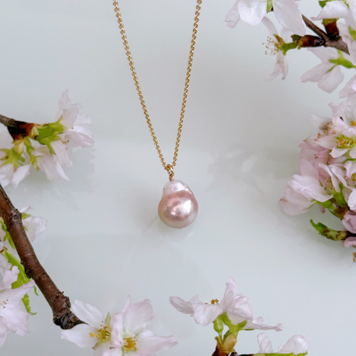パールが選べる】桜色 ピンク オイスターバロック 淡水パール