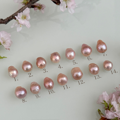 パールが選べる】桜色 ピンク オイスターバロック 淡水パール