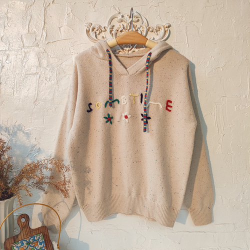 ニットパーカー フード付き シンプル 長袖 トレンド おしゃれ お洒落