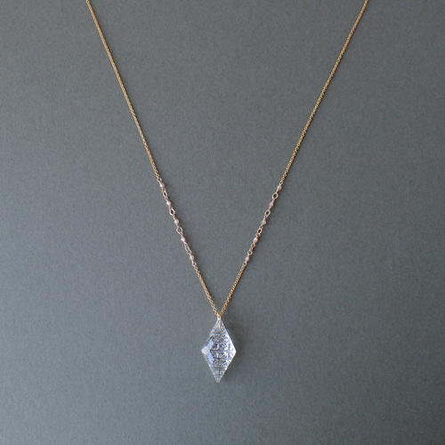 14kgf＊クリスタル バックカービング ネックレス ネックレス