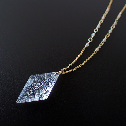 14kgf＊クリスタル バックカービング ネックレス ネックレス