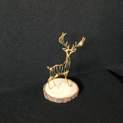 【受注制作】【上質なワイヤーアート　金色ノ鹿】　ワイヤーアート　ワイヤークラフト　針金アート　インテリア　インテリア雑貨 5枚目の画像