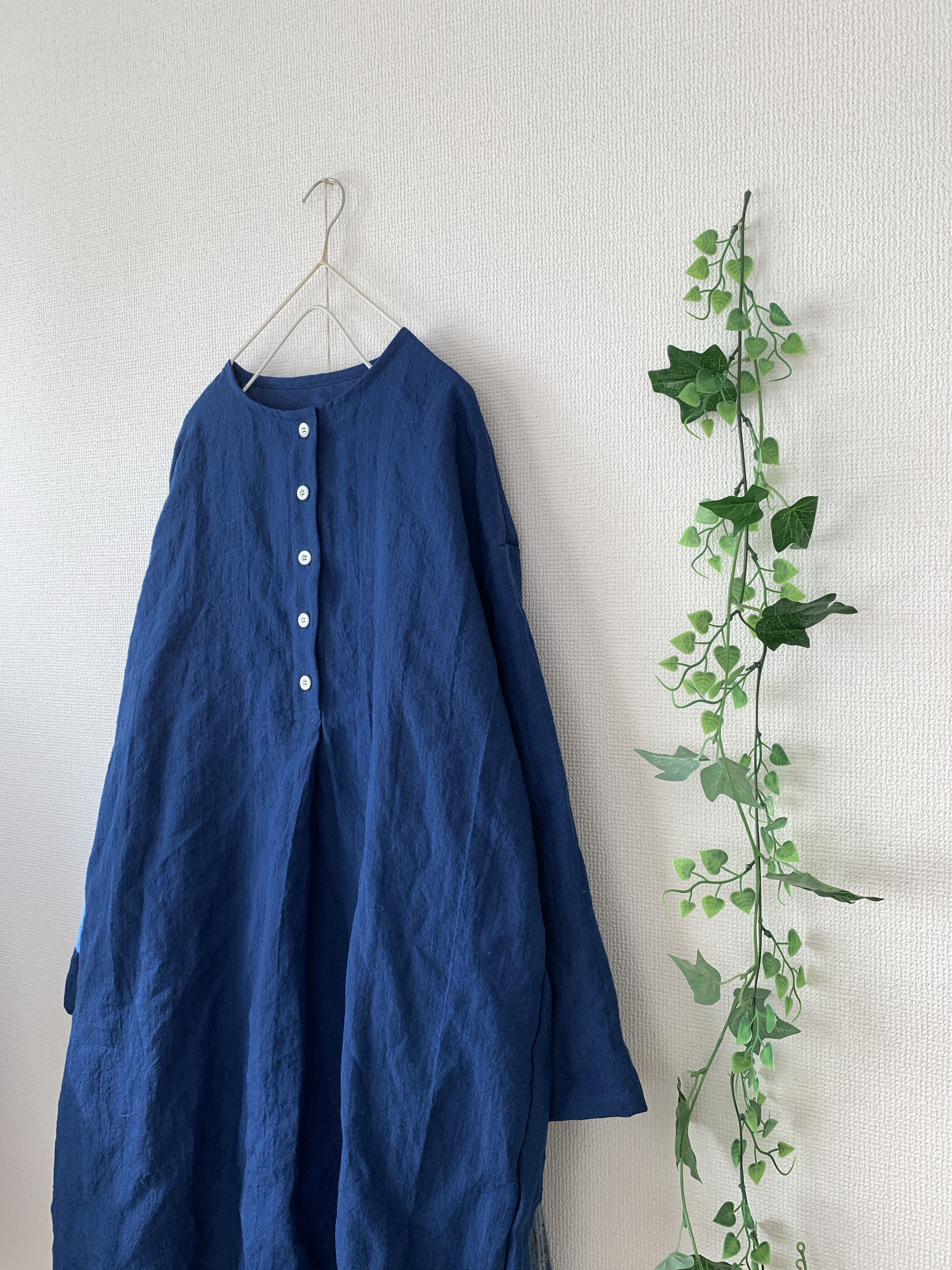 リネンヘンリーネックワンピース