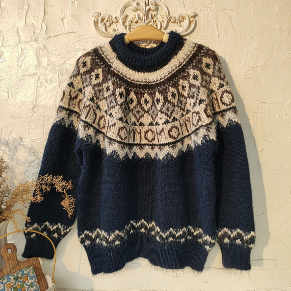 アルパカ毛 ノルディック柄 北欧風 エスニック トップス ゆったり