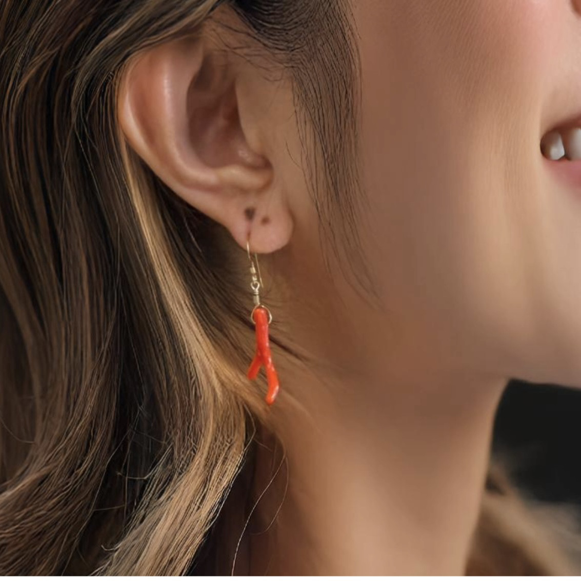 自然体　本珊瑚14kgf ピアス　coral