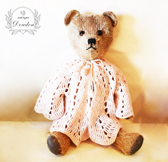 英国 ゴールドモヘアのオールドベア【s0392】 ぬいぐるみ doudou