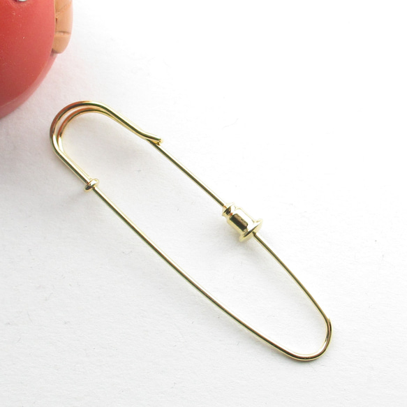 長さ約5cmのカブトピンブローチキャッチ付(ぼぼ屋の素材)BZ019 5枚目の画像