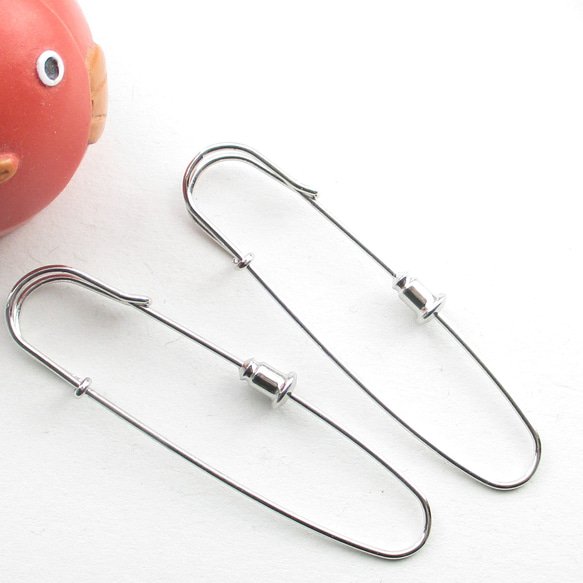 長さ約5cmのカブトピンブローチキャッチ付(ぼぼ屋の素材)BZ019 金具