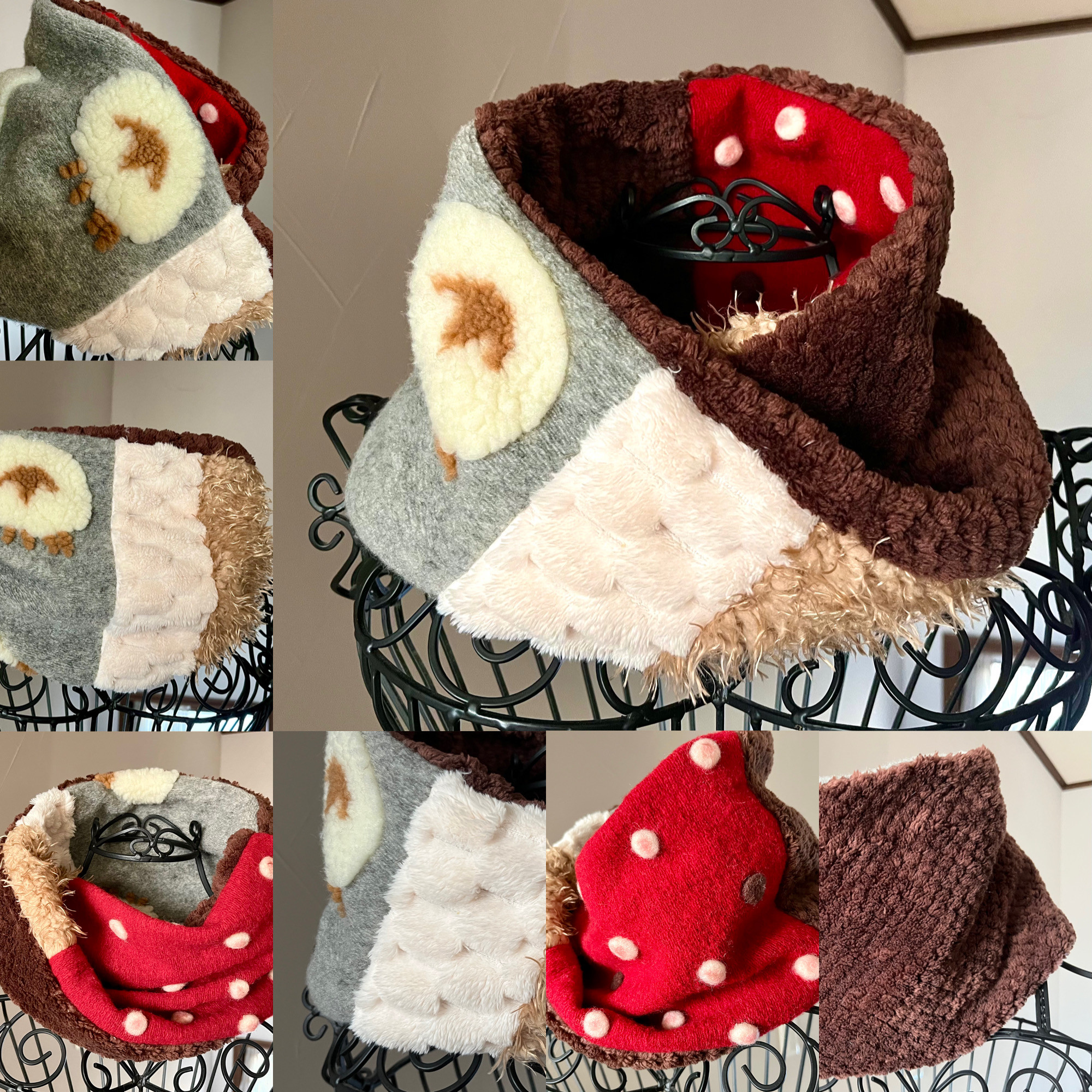 もこもこ羊さん可愛い❤︎ミックス生地(ᵔᴥᵔ)ひとつしかないネックウォーマースヌード