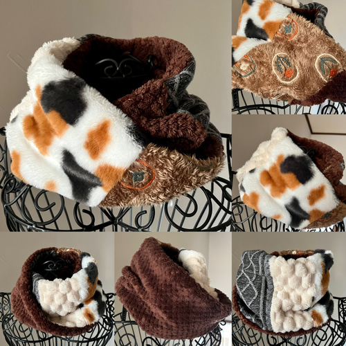 にゃんとも可愛い三毛猫ボア❤︎ミックス生地(ᵔᴥᵔ)ひとつしかない