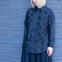 編み込みデザインシャツ 4枚目の画像