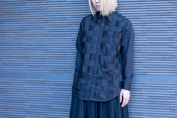 編み込みデザインシャツ 4枚目の画像