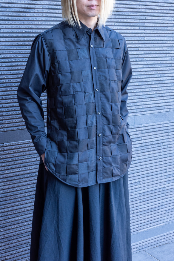 編み込みデザインシャツ 3枚目の画像