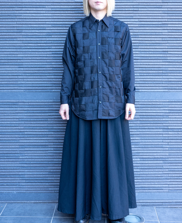 編み込みデザインシャツ 2枚目の画像