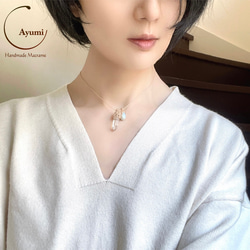 水晶ポイントとラリマーの天然石マクラメ編みネックレス♪♪♪ 水晶ポイントとラリマーの天然石マクラメ編みネックレス