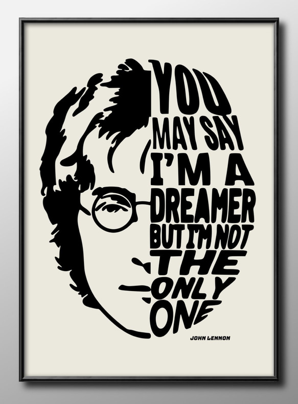 15481□ポスター アート 『ジョン・レノン Beatles ビートルズ』北欧