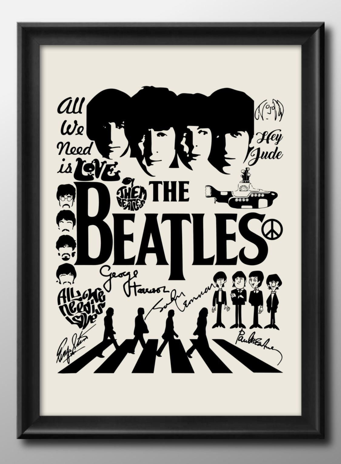 15478□ポスター アート 『Beatles ビートルズ』北欧 A3