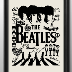 15478□ポスター アート 『Beatles ビートルズ』北欧 A3 イラスト