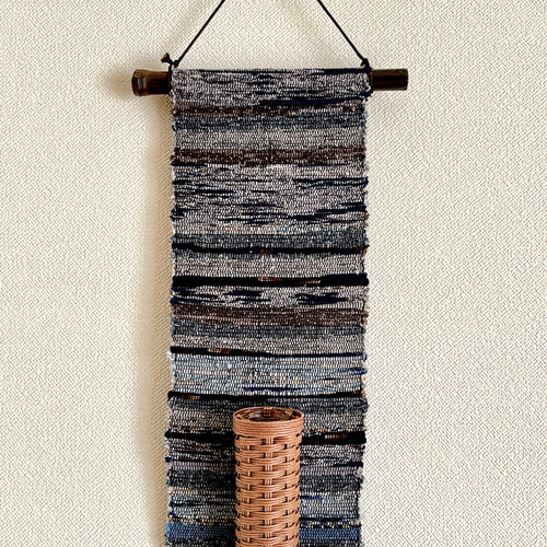 裂き織りタペストリー ハンドメイド 裂き織り 一輪挿し タペストリー 一輪挿し・花瓶・花器 ひよこ豆 通販