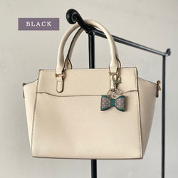 緑 反射板 リフレクター キーホルダー 大人かわいい バッグチャーム リボン クリスマス 通勤  ギフト プレゼント 8枚目の画像