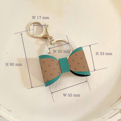 緑 反射板 リフレクター キーホルダー 大人かわいい バッグチャーム リボン クリスマス 通勤  ギフト プレゼント 12枚目の画像