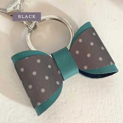 緑 反射板 リフレクター キーホルダー 大人かわいい バッグチャーム リボン クリスマス 通勤  ギフト プレゼント 6枚目の画像