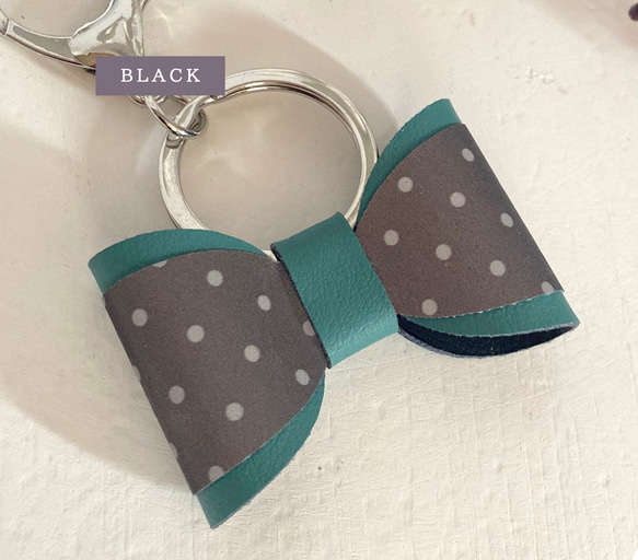 緑 反射板 リフレクター キーホルダー 大人かわいい バッグチャーム リボン クリスマス 通勤  ギフト プレゼント 6枚目の画像