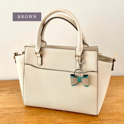 緑 反射板 リフレクター キーホルダー 大人かわいい バッグチャーム リボン クリスマス 通勤  ギフト プレゼント 7枚目の画像