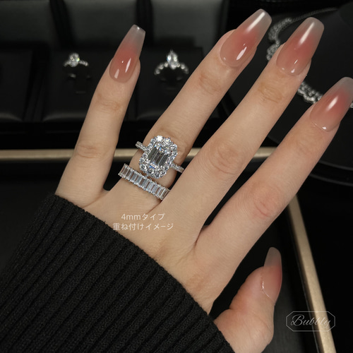 極上の輝き】高炭素ダイヤモンドエメラルドカット フルエタニティ