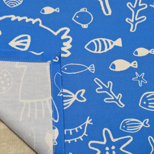 ランチョンマット 20×30、25×35、 海の中ブルー その他入園グッズ
