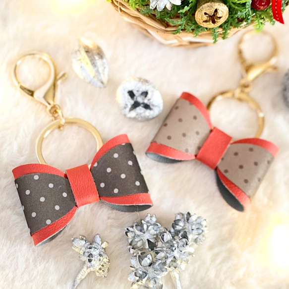 赤 反射板 リフレクター キーホルダー 大人かわいい バッグチャーム