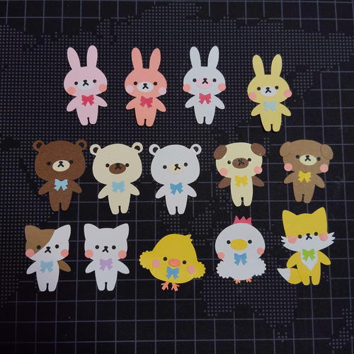 ミニアニマル3枚 クラフトパンチ お好きなアニマル3枚選んで 動物