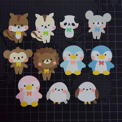 ミニアニマル3枚 クラフトパンチ お好きなアニマル3枚選んで 動物