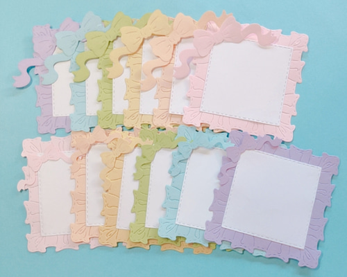 ハートレース。メッセージカード。10枚。コメント。アルバム。クラフトパンチ。 素敵なレースのメッセージカード10枚 小さなお花付き〜クラフト