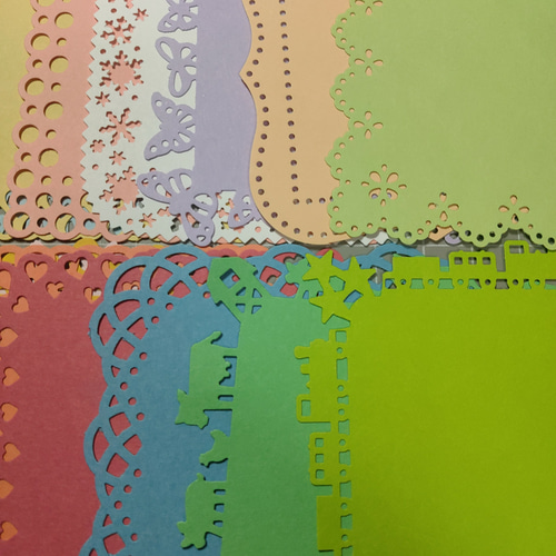 色んな形のコメントカード14枚 クラフトパンチ メッセージカード