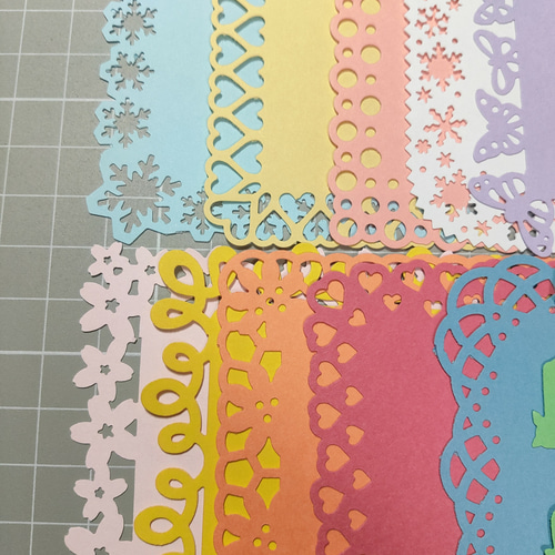 色んな形のコメントカード14枚 クラフトパンチ メッセージカード