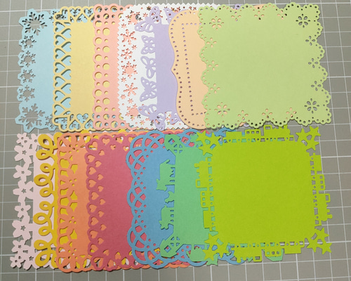 色んな形のコメントカード14枚 クラフトパンチ メッセージカード