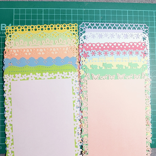 色んな形のL版写真用フレーム14枚 ダイカット クラフトパンチ 写真