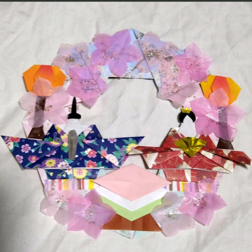 ひな祭り リース 折り紙 壁面飾り 雑貨・その他 りん☆プロフ必読